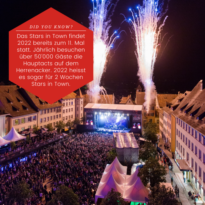 Bild vom Stars in town auf dem Herrenacker Schaffhausen und einem Fakt zum Konzert.