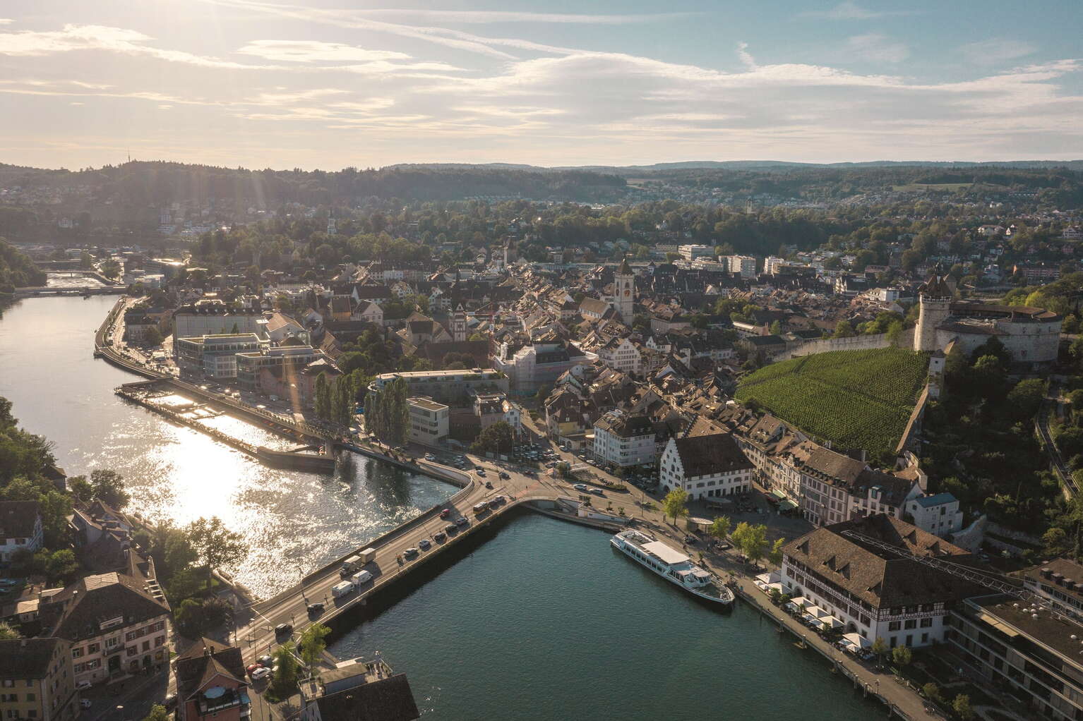 Schaffhausen, Schaffhauser Gemeinde Mit Mittelalterlichen Altstadt ...