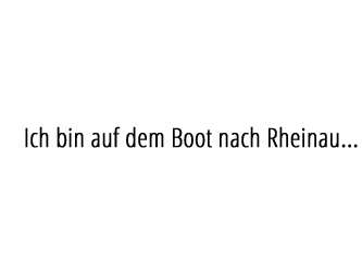 Weisse Fläche mit dem Text "Ich bin auf dem Boot nach Rheinau".