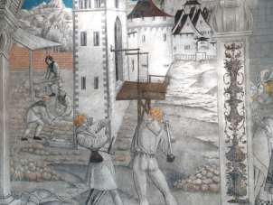 Historisches Bild streitende Männder Historisches Bild zwei streitender Männer.